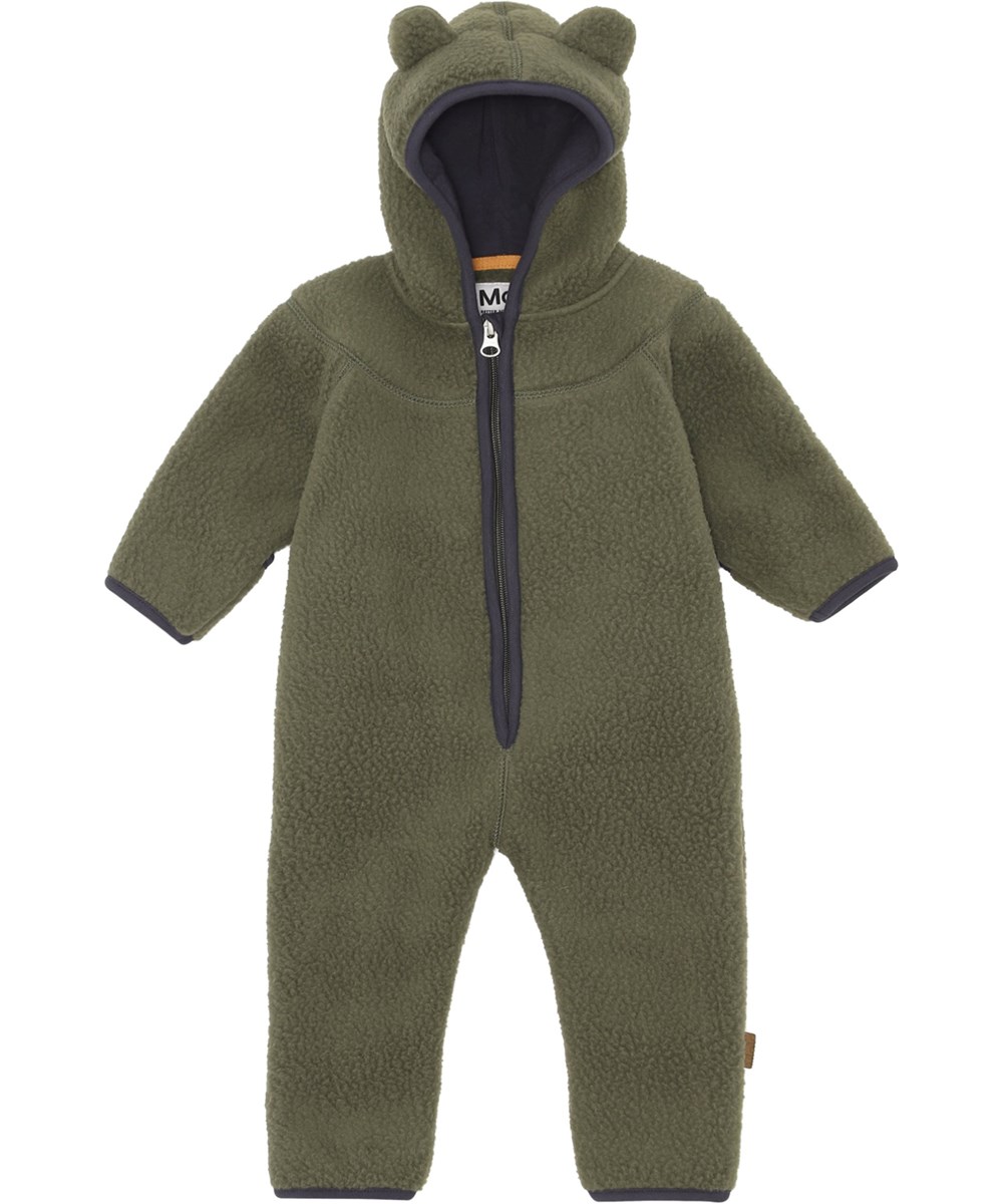 Umeko - Forest - Recycled green baby fleece romper