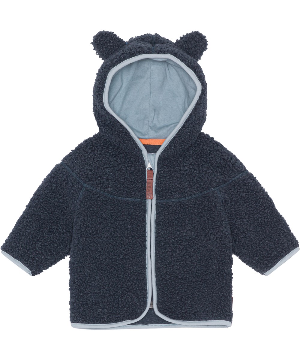 Ummi - Night Navy - Baby fleece jacket in dark blue made of 100% recycled polyester