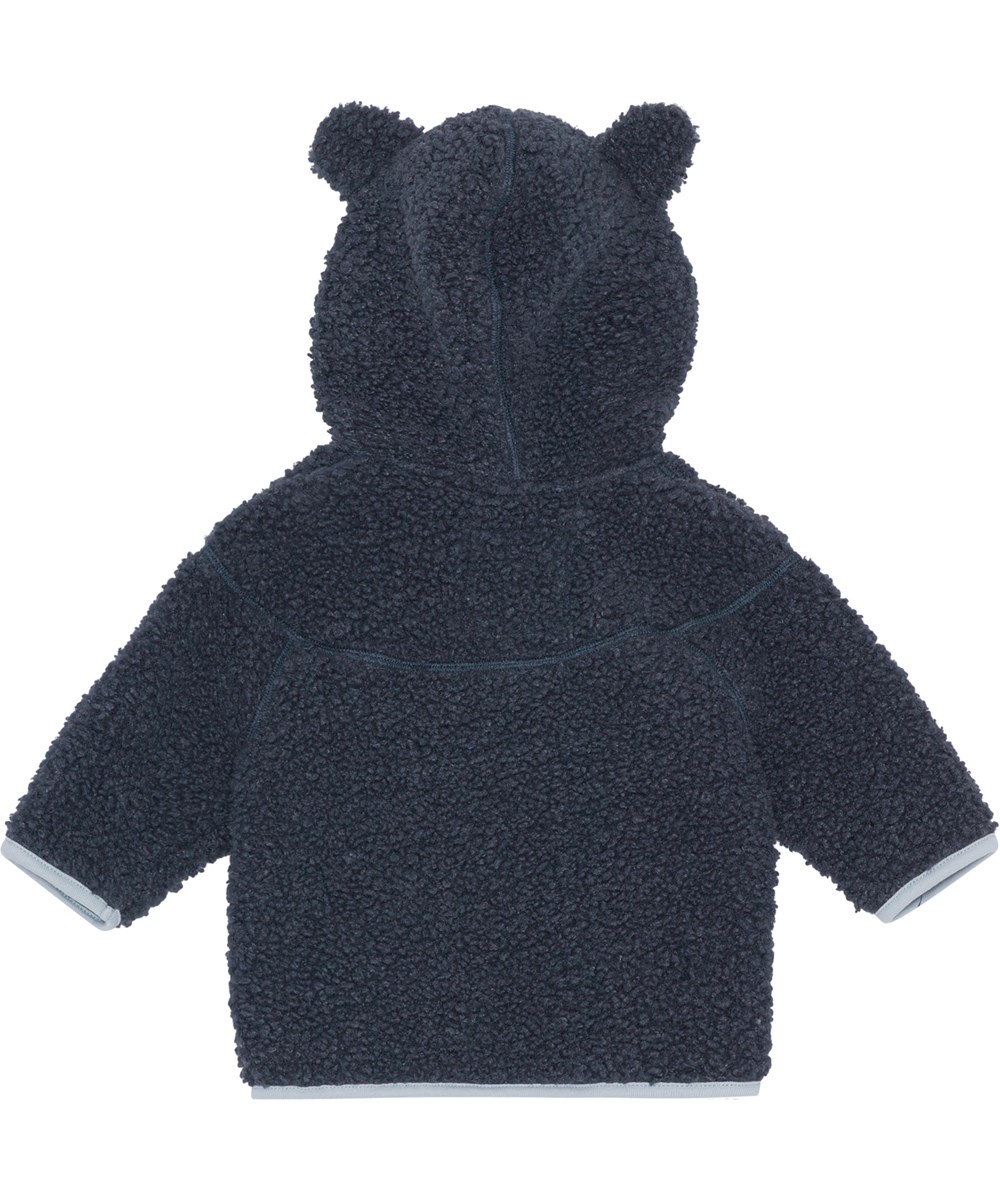 Ummi - Night Navy - Baby fleece jacket in dark blue made of 100% recycled polyester