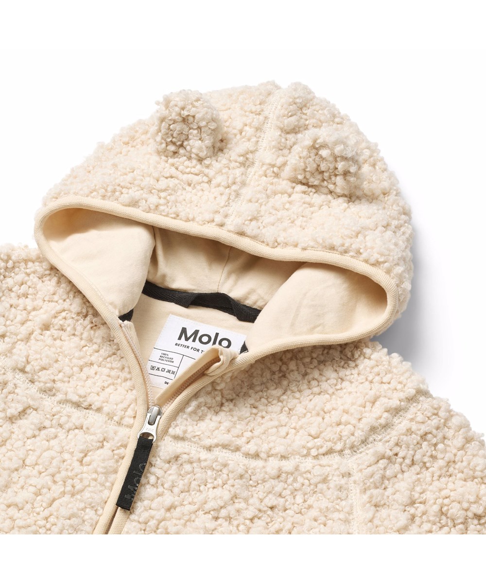 Ummi - Vanilla - Raw white fleece jacket for the little ones in recycled polyester with soft cotton lining.