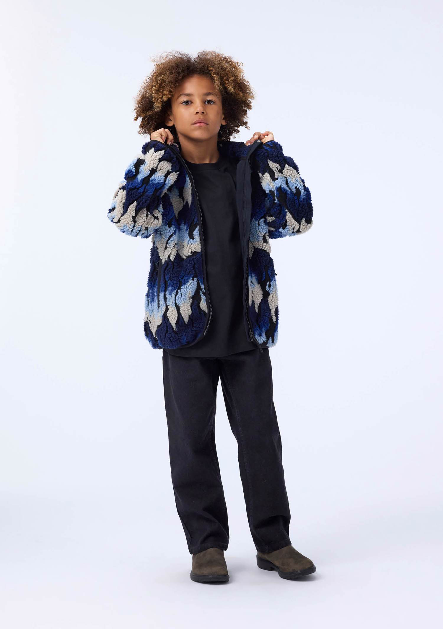 【新品未使用】baby frill wool like shirt jacket Reversible Jacket for Babies, CYRILLUS - aqua green, Baby