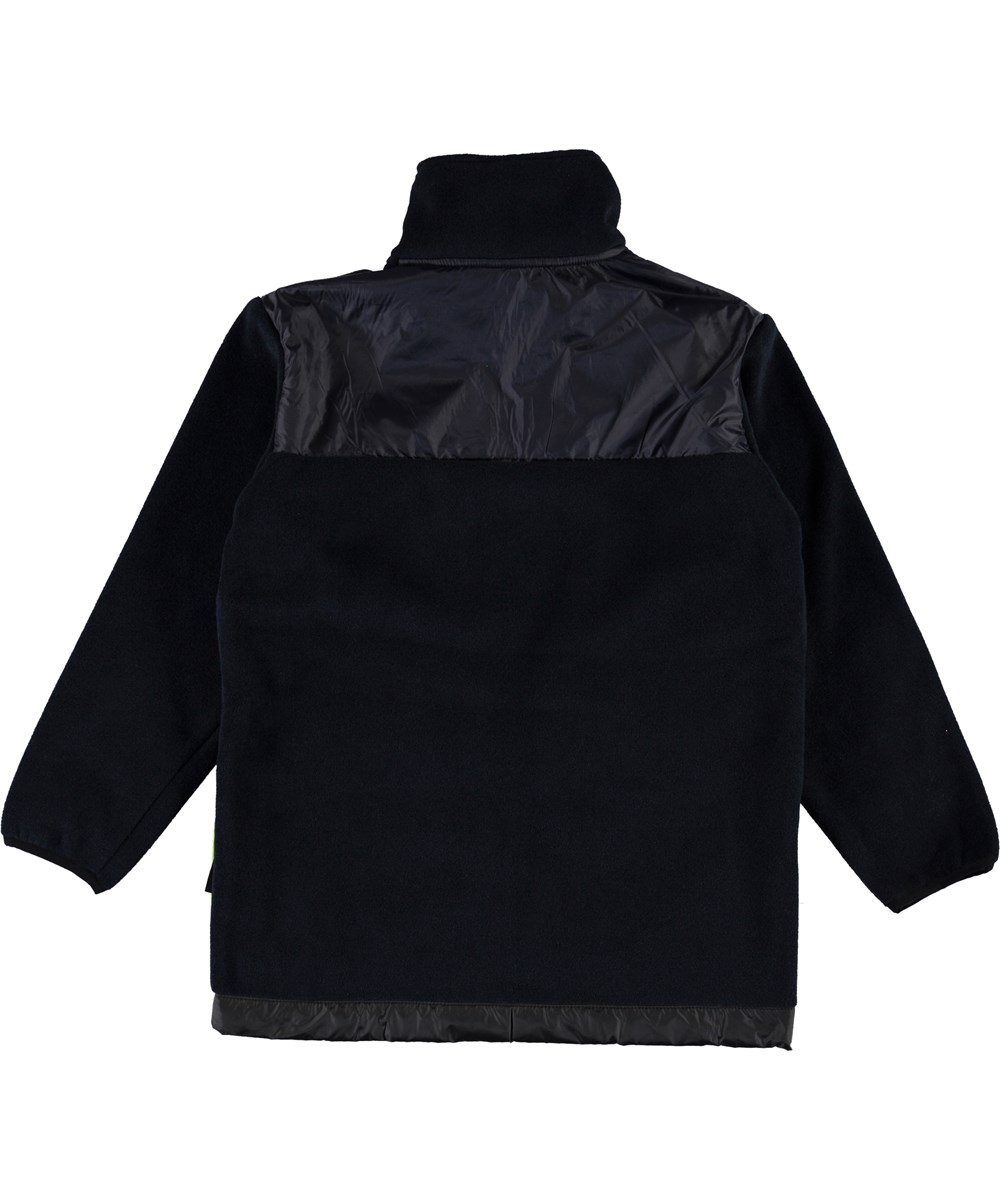 Urbain - Dark Navy - Dark blue and neon fleece jacket