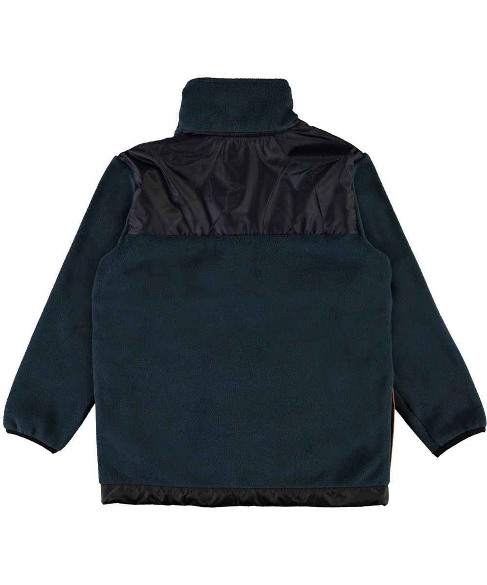 Urbain - Summer Night - Dark blue fleece jacket with beige