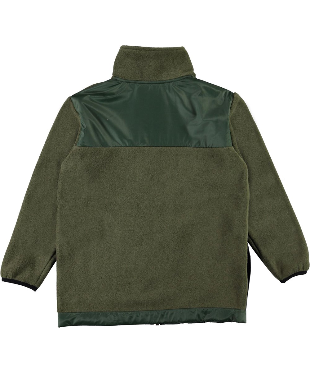 Urbain - Vegetation - Green fleece jacket with black details
