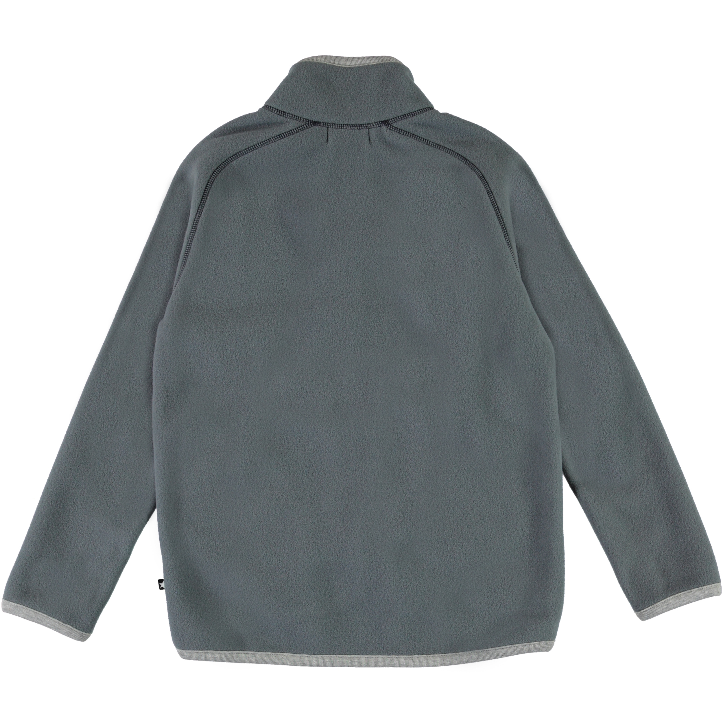 Ushi Stormy Weather Grey fleece jacket with mitten pockets Molo