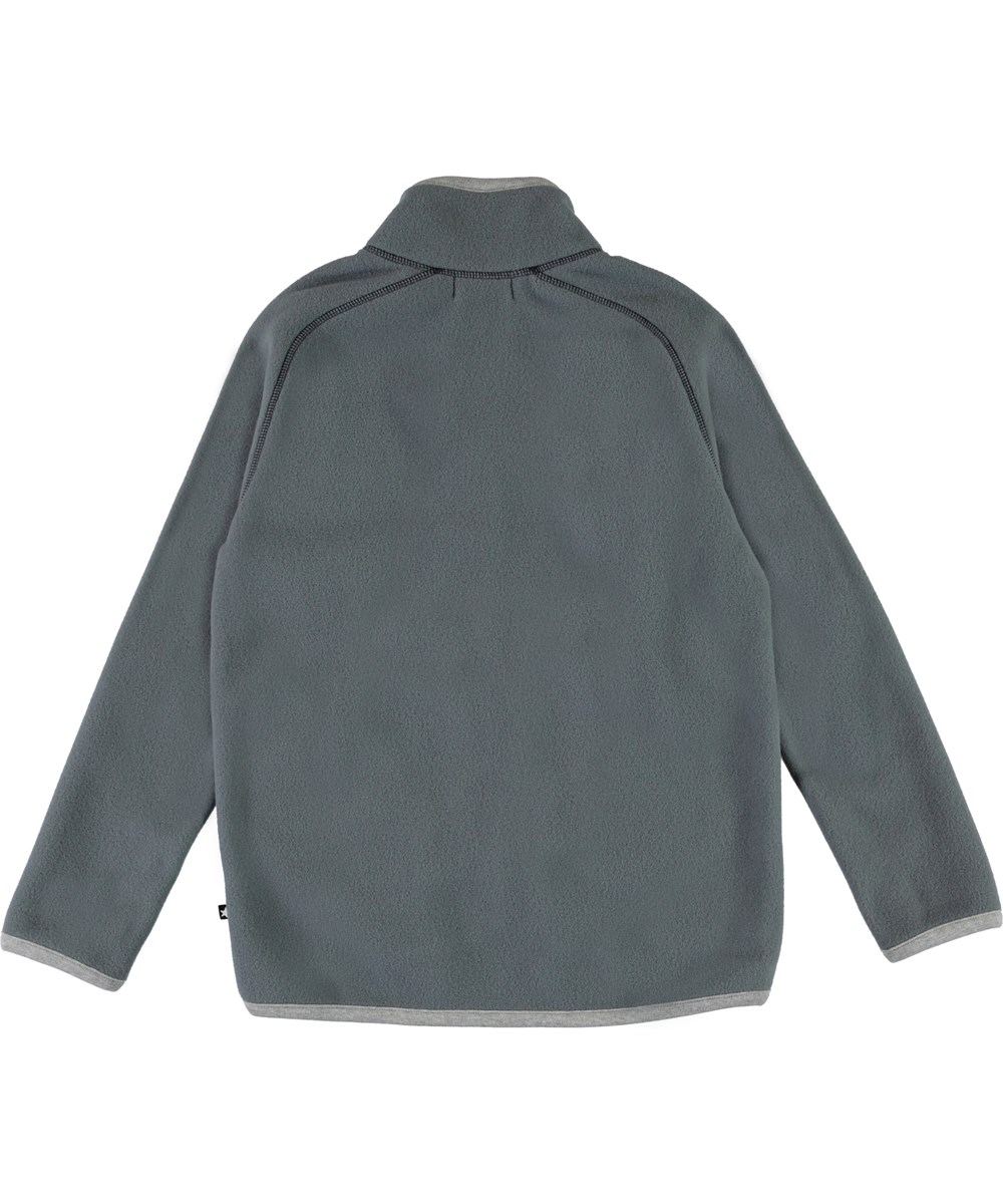 Ushi - Stormy Weather - Grey fleece jacket with mitten pockets 