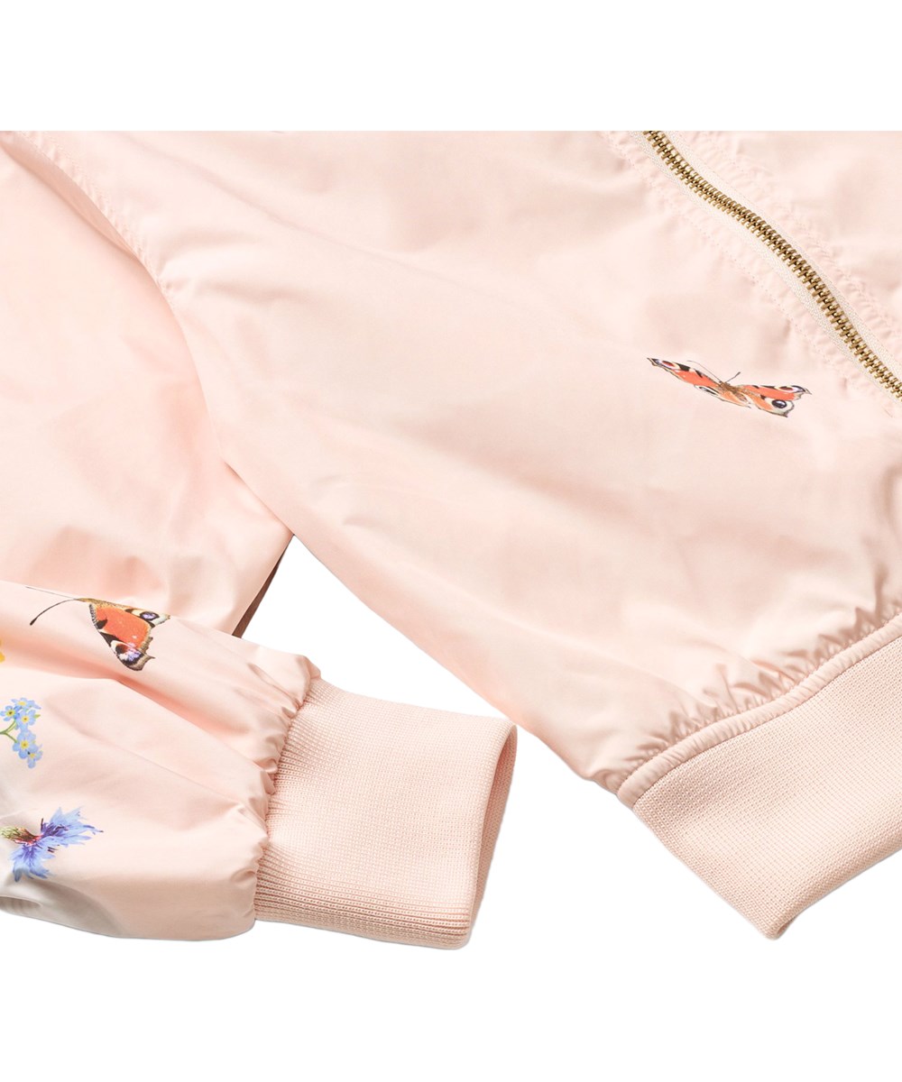 Haliva - Meadow Horse - Pink wind and water-repellent bomber jacket for children with a horse print.