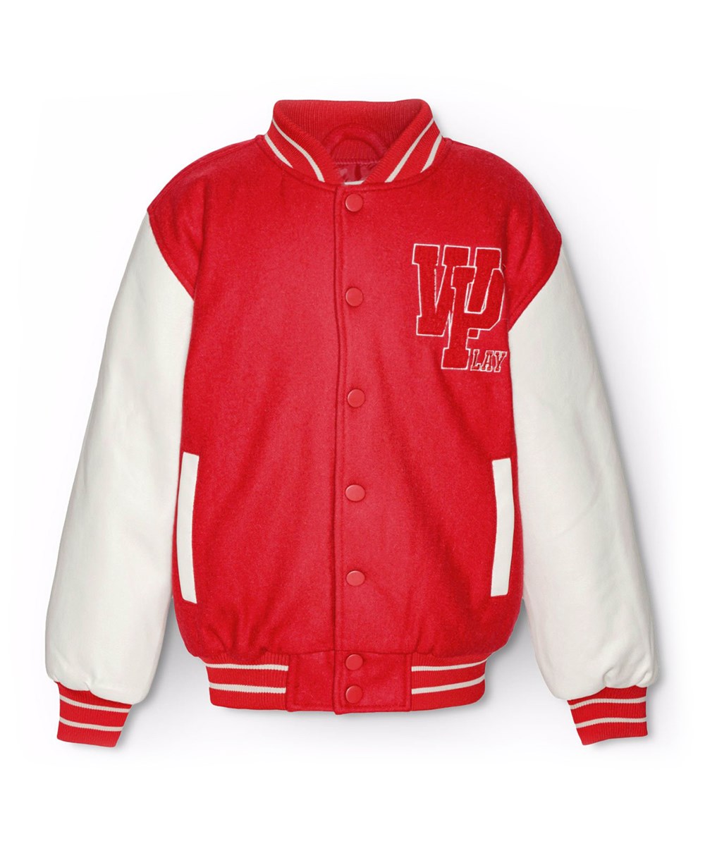 Hani - Adrenaline Rush - Children's red baseball jacket with white sleeves.