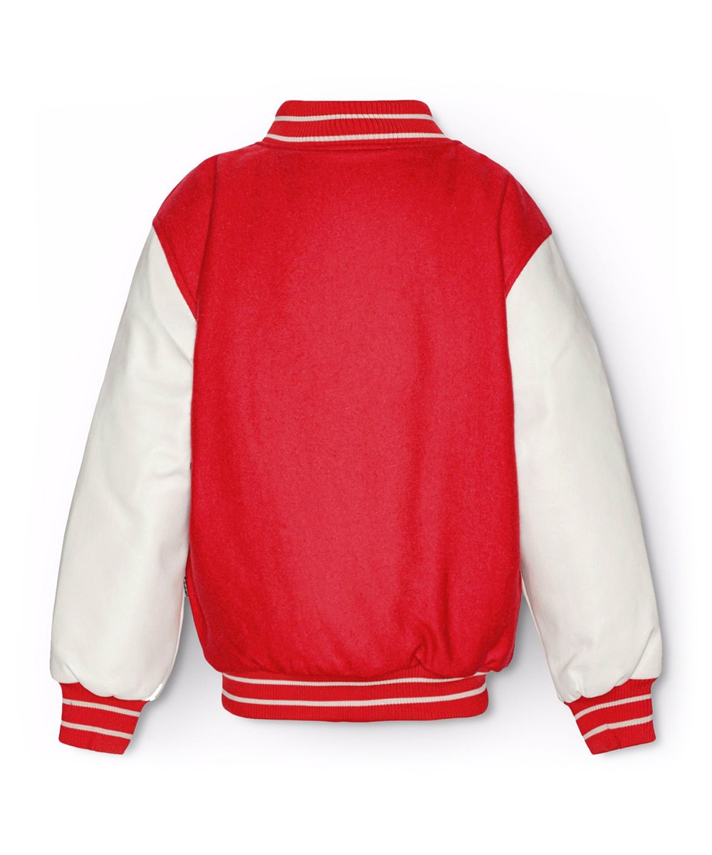 Hani - Adrenaline Rush - Children's red baseball jacket with white sleeves.