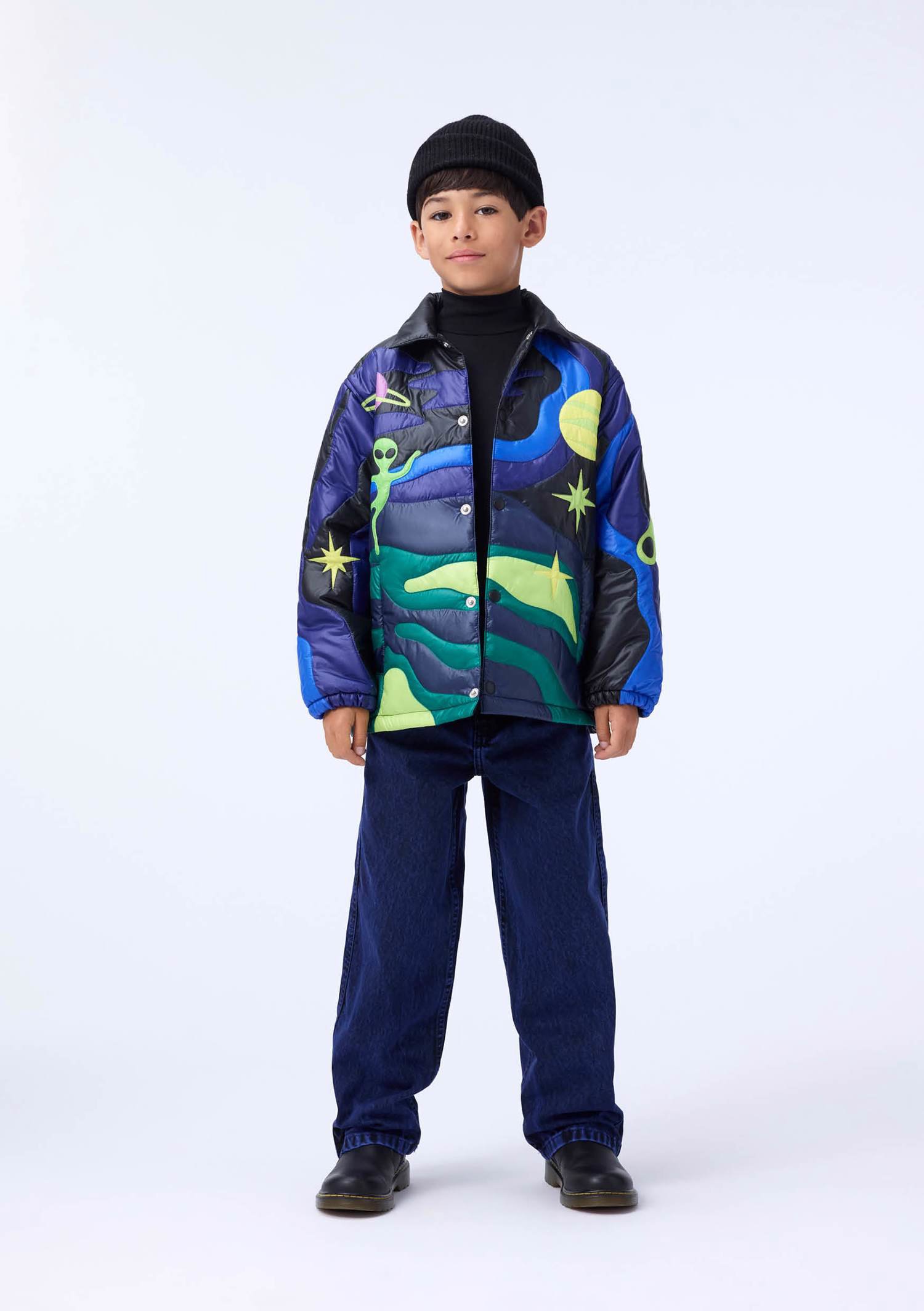 Haraldur - Space Quilt - Black quilted jacket for children with space ...
