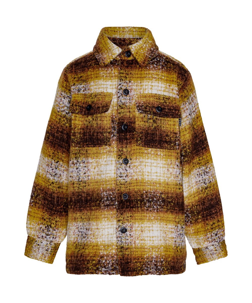 Hayes - Brilliance Mist - Checked overshirt for children in golden and brown colours.