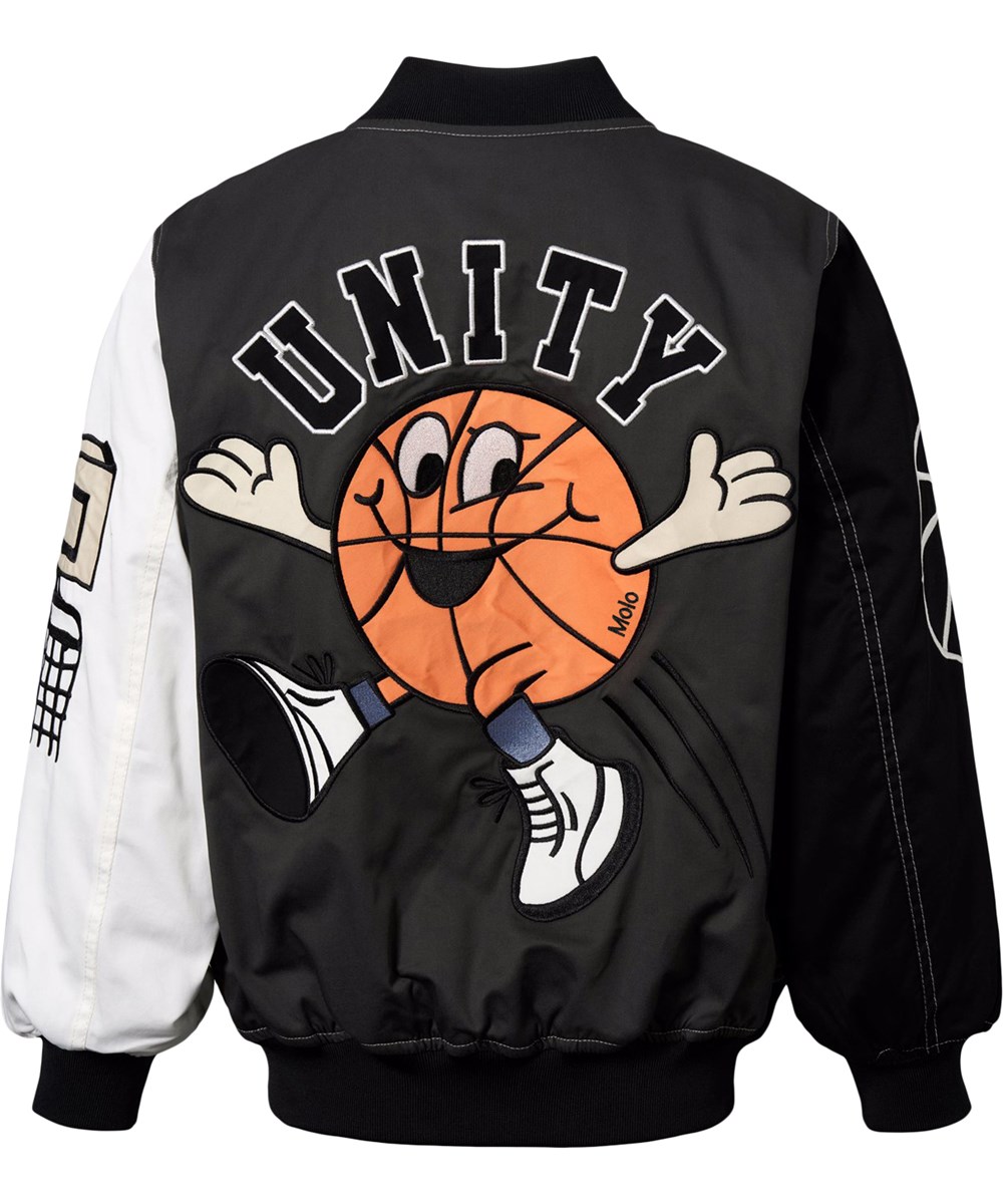 Hedley - Basket Comics - Beige, black and brown bomber jacket for children with a tiger print.