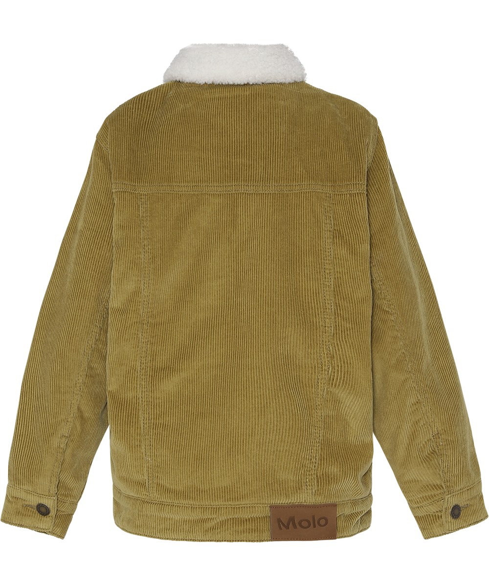 Hen - Fern - Brown velvet jacket with plush face on collar