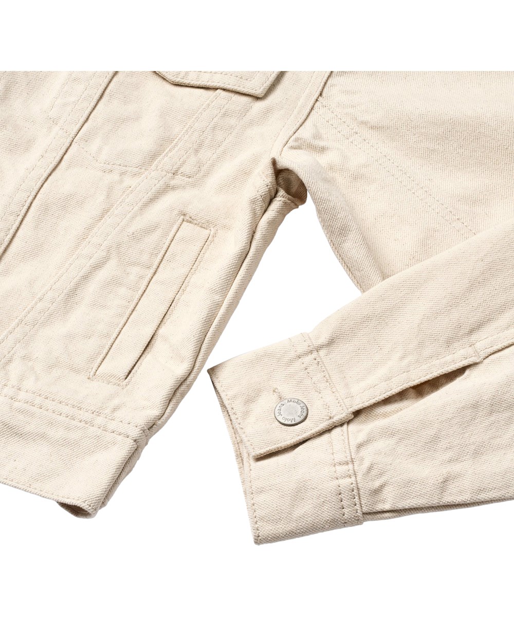 Hipolito - Summer Sand - Off-white denim jacket for children made of cotton with a loose fit.