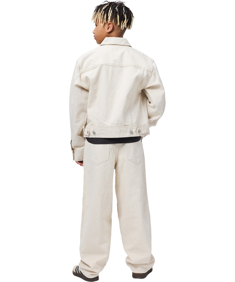 Hipolito - Summer Sand - Off-white denim jacket for children made of cotton with a loose fit.
