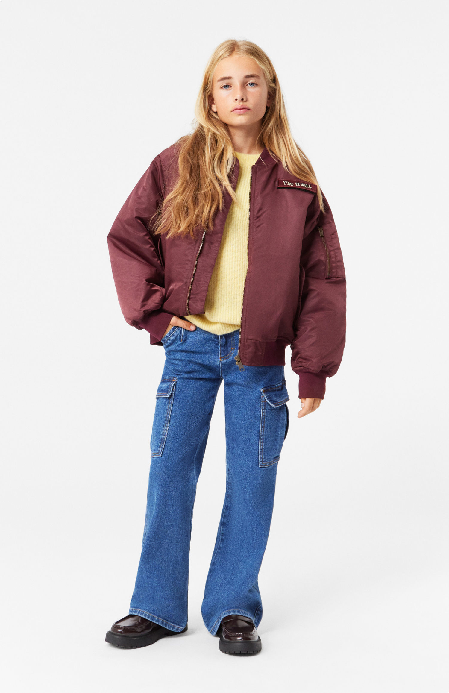 Howie - Dragon Blood - Burgundy bomber jacket with a zipper