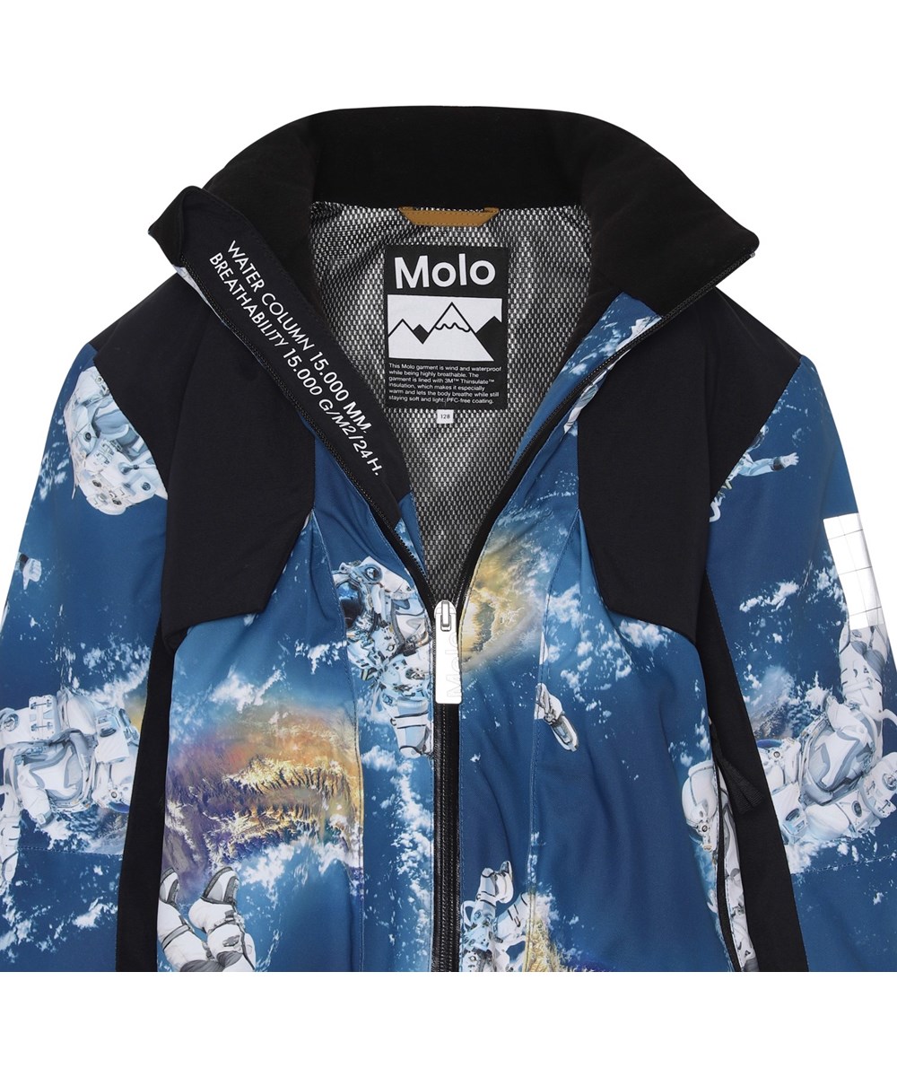 Alpine - Astronauts - Recycled blue ski jacket with astronaut print