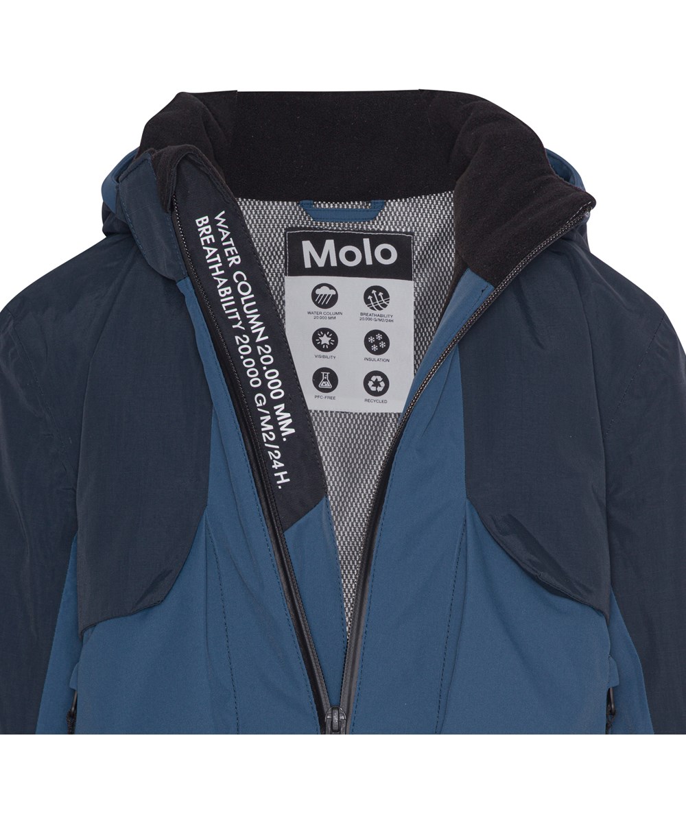 Alpine - Dark Denim - Recycled ski jacket in two-tone blue