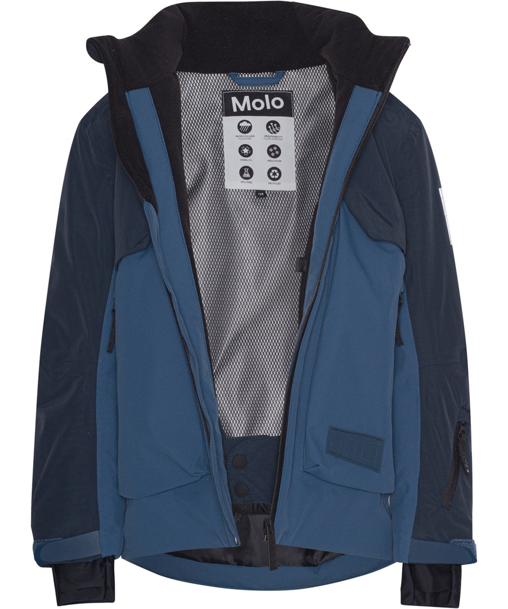 Alpine - Dark Denim - Recycled ski jacket in two-tone blue