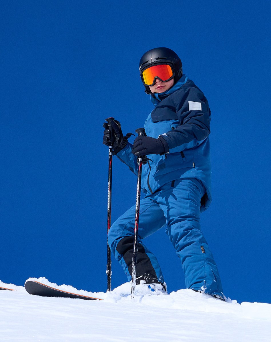 Alpine - Dark Denim - Recycled ski jacket in two-tone blue
