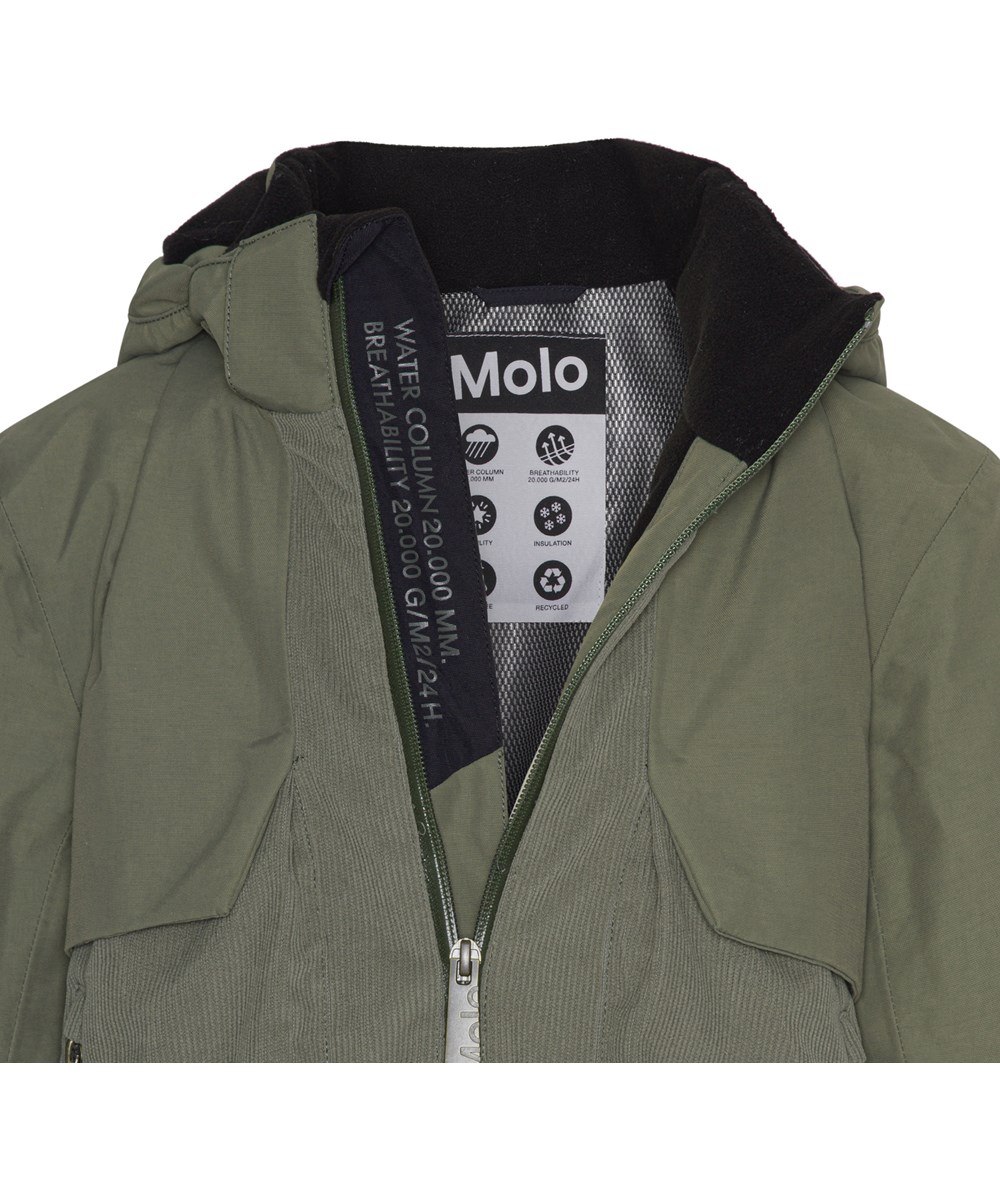 Alpine - Dusty Green - Recycled ski jacket in dark green