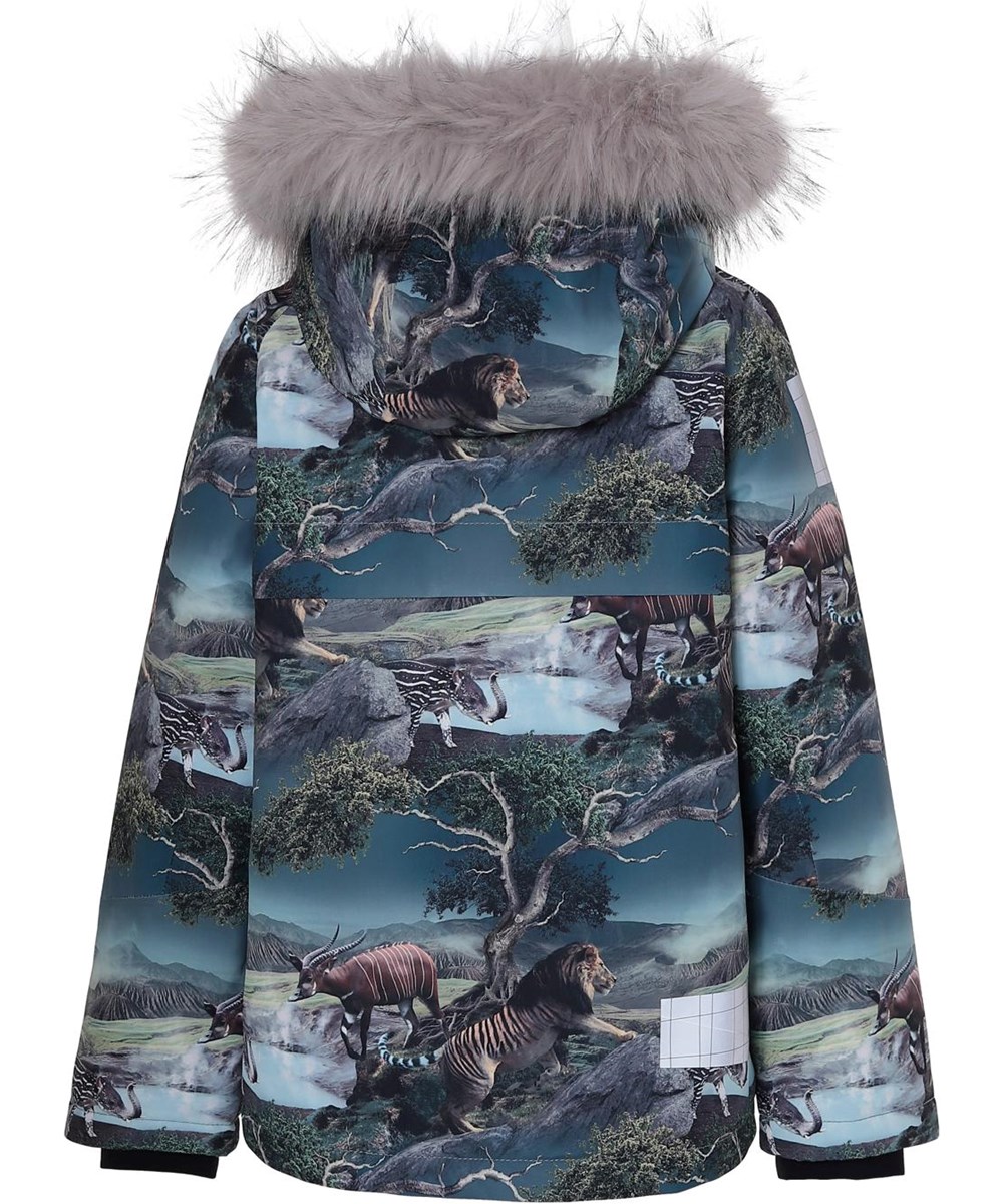 Castor Fur - Creation - Winter jacket with animal print and fur 