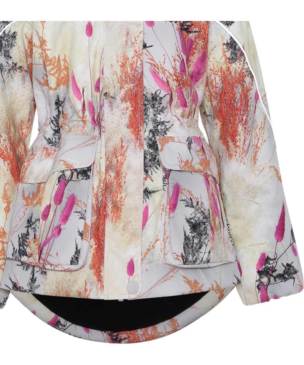 Cathy Fur - Eternal Flowers - Recycled winter jacket in light blue with a print of branches 