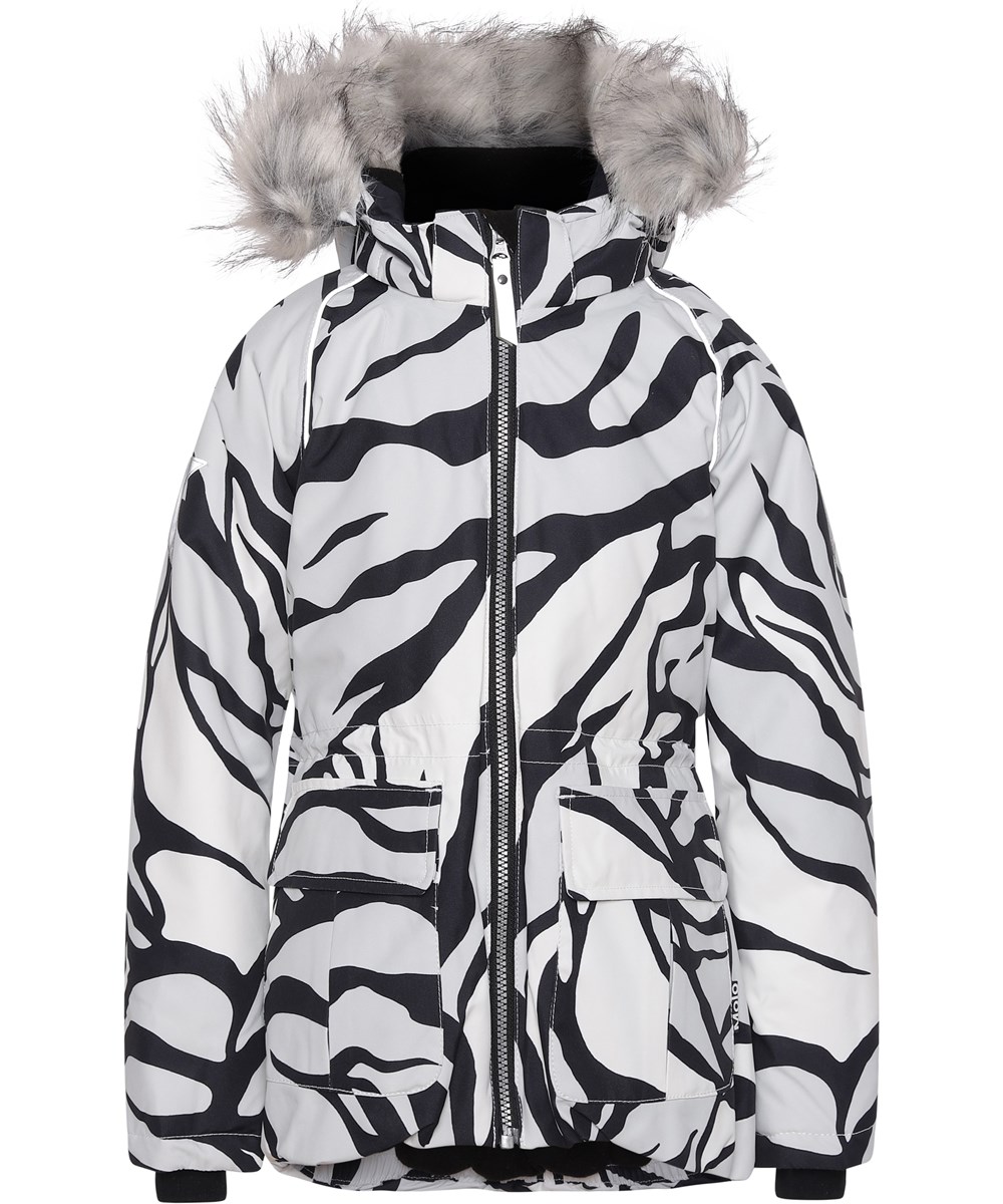 Cathy Fur - Graphic Tiger - Tiger print winter jacket yellow fur