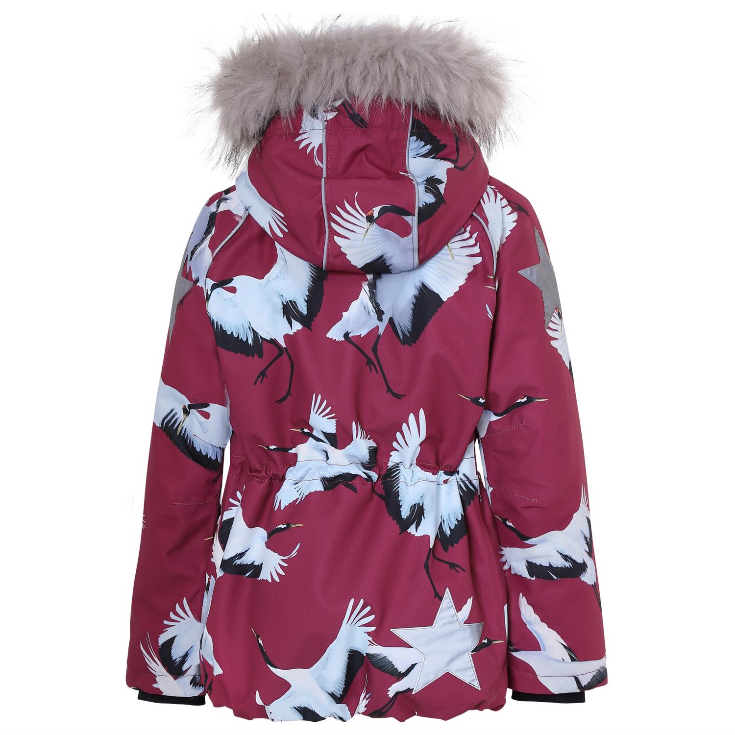 ムートン・ファーコート MOLLIOLLI CERA Two Way Heavy Fur Coat Red MW5WCT03XRD Cathy Fur - The Dance Of Life - Waterproof bird print winter