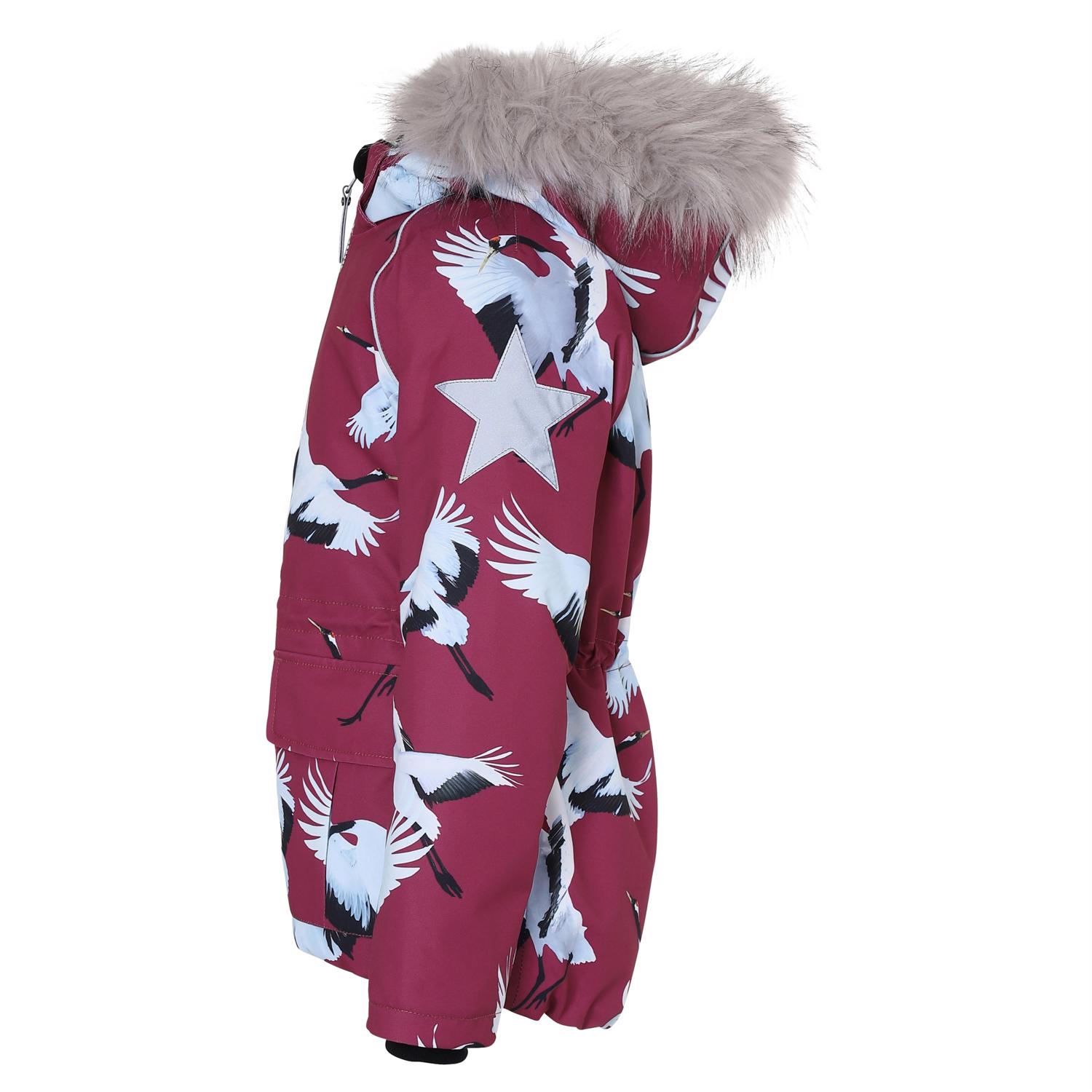 ムートン・ファーコート MOLLIOLLI CERA Two Way Heavy Fur Coat Red MW5WCT03XRD Haili - Check Fur - Faux fur jacket with brown and light