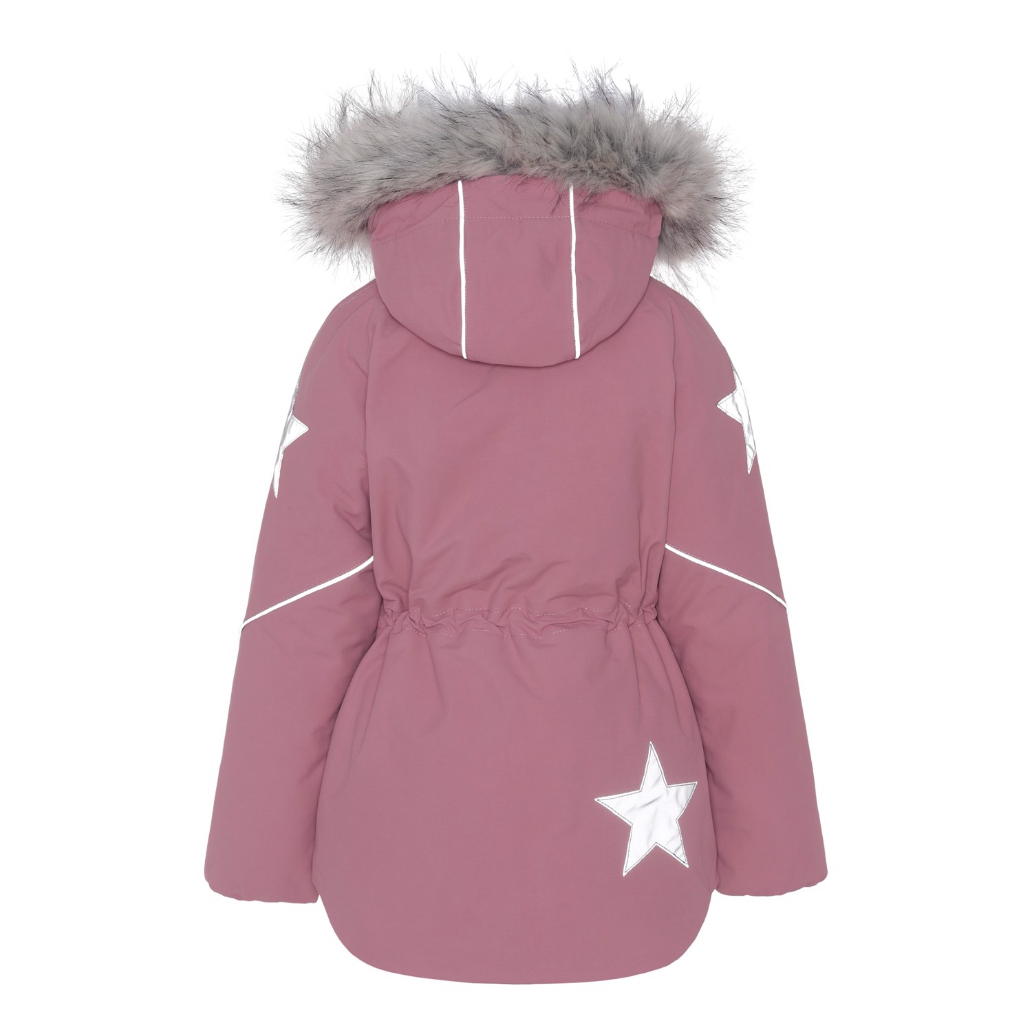 Cathy Fur Velvet Rose Recycled winter jacket in rose with fur trim