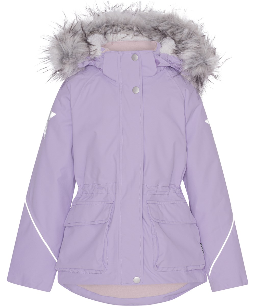Cathy Fur - Violet Sky - Recycled winter jacket in light purple