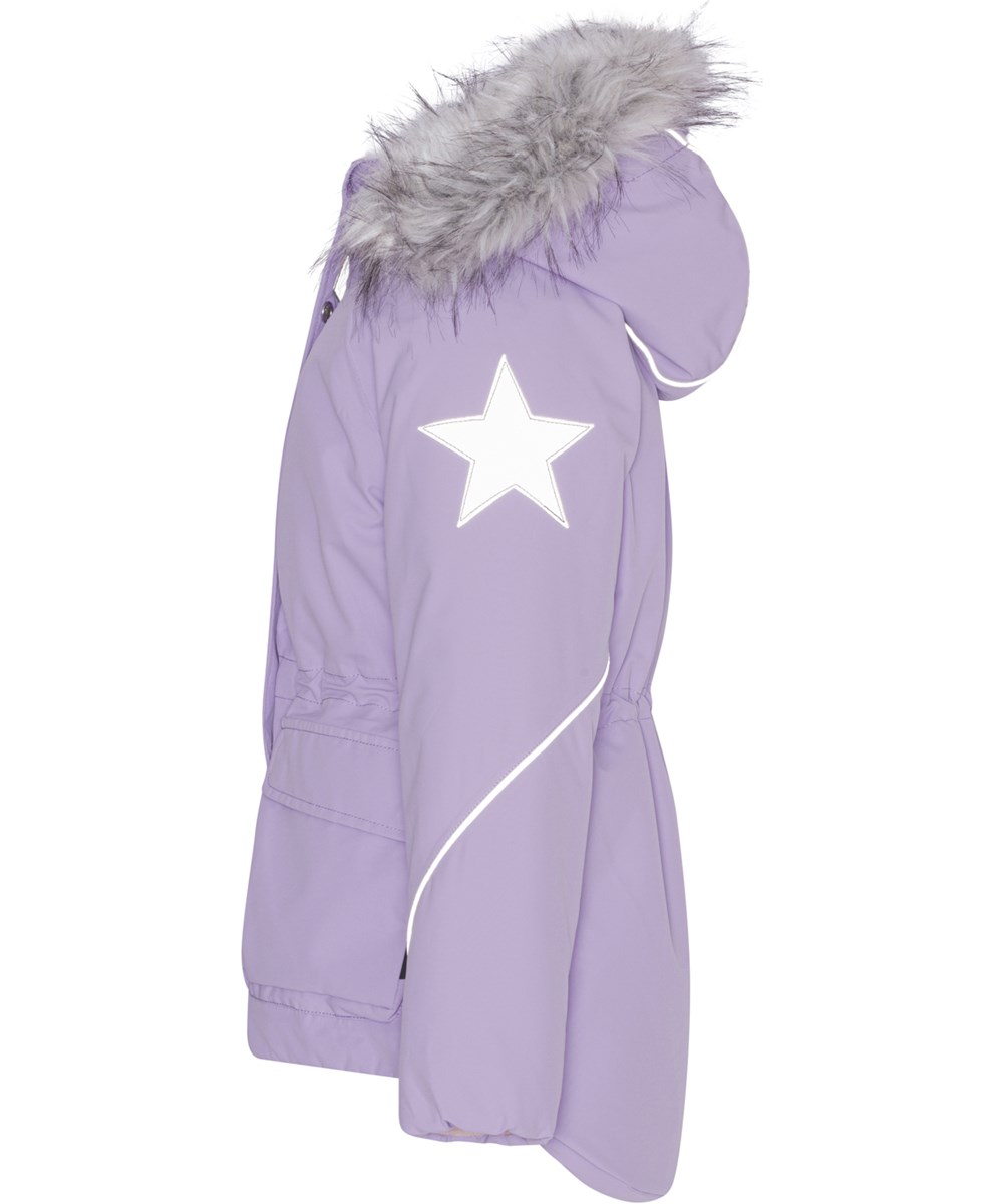 Cathy Fur - Violet Sky - Recycled winter jacket in light purple
