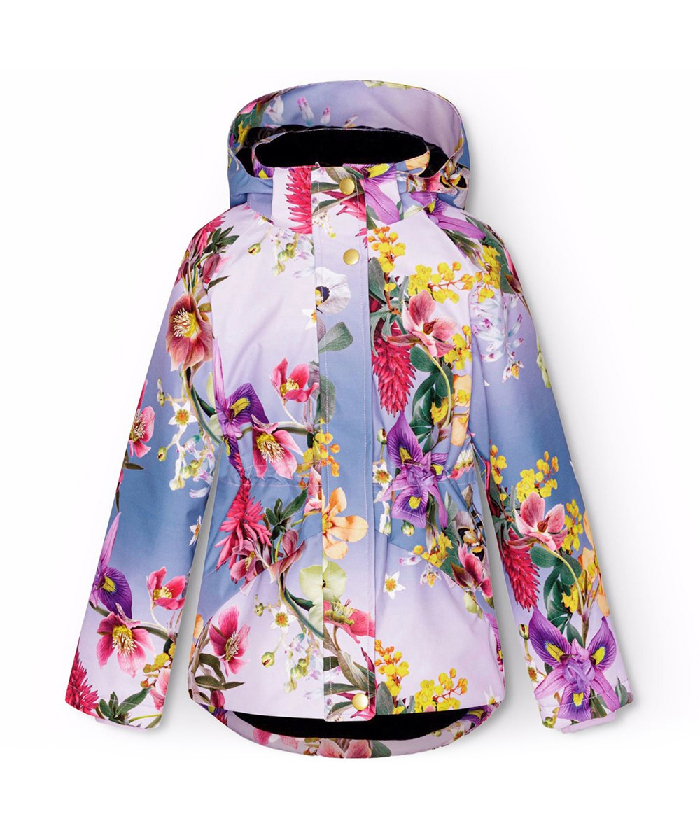 Cathy - Gradient Bloom - Wind- and waterproof winter jacket for children in recycled polyester with flower print.
