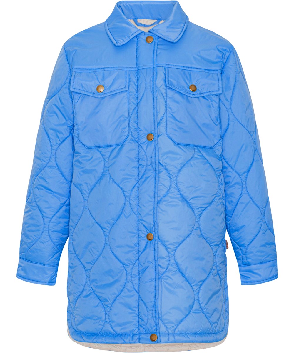 Hadlee - Forget Me Not - Quilted, water repellent, children's coat in blue
