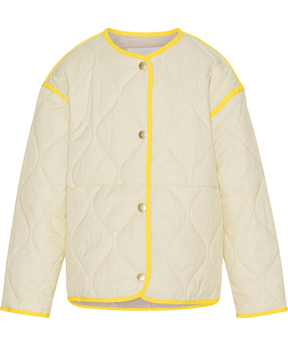 Hailee - Vanilla - Recycled light yellow quilted jacket