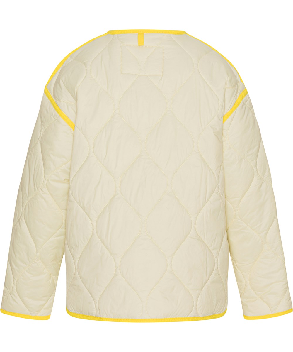 Hailee - Vanilla - Recycled light yellow quilted jacket