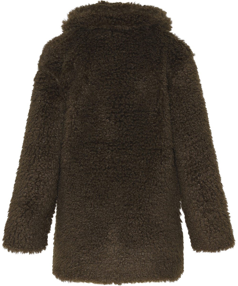 Haili - Forest - Soft faux fur coat in dark green