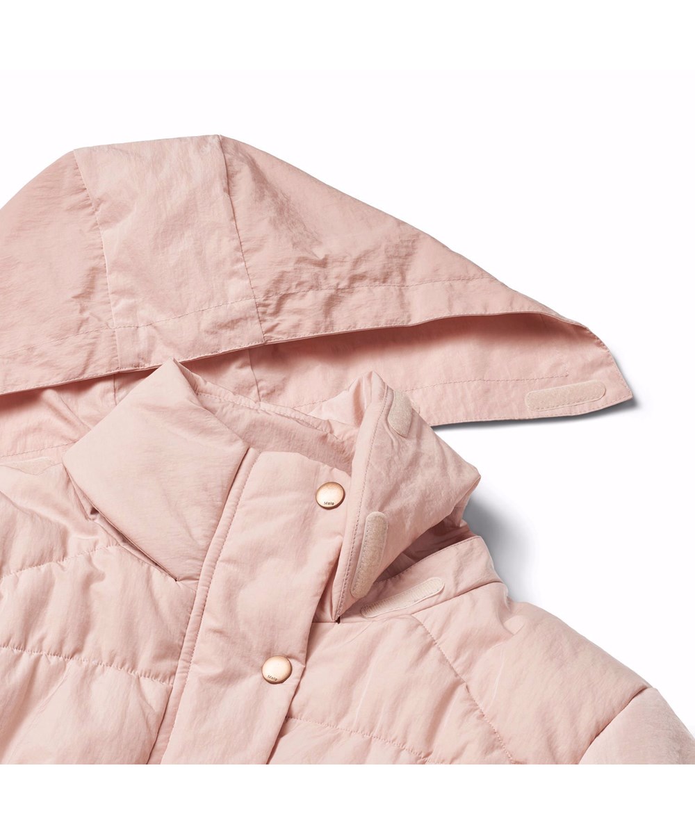 Halima - Petal Blush - Water-repellent rose jacket for children in recycled nylon.