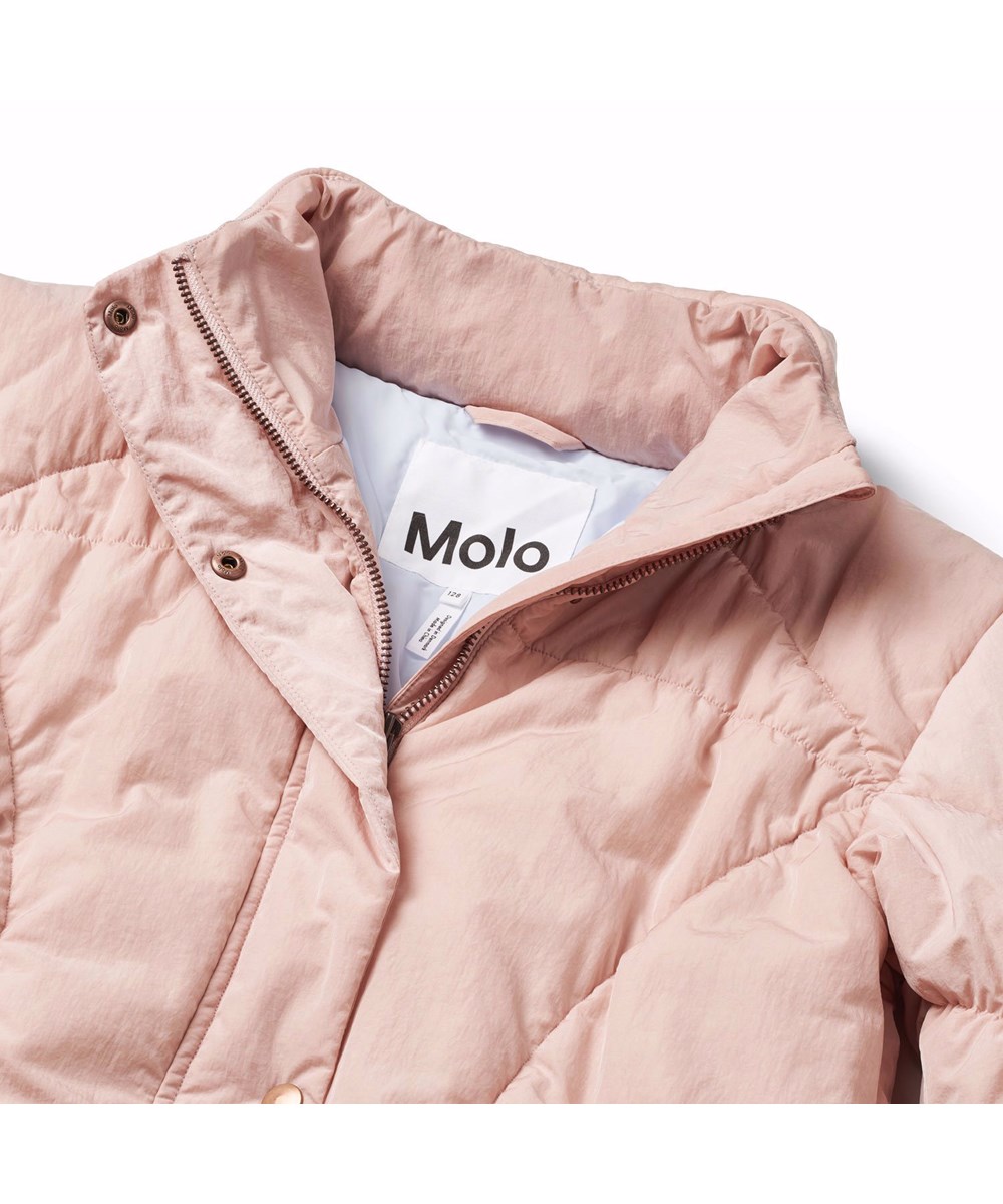 Halima - Petal Blush - Water-repellent rose jacket for children in recycled nylon.