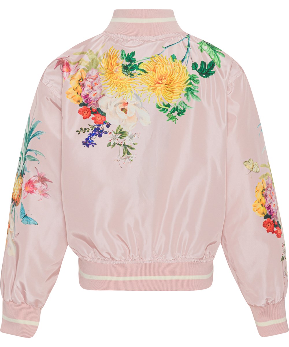 Haliva - Pacific - Pink bomber jacket with print of flowers, animals and fruit 