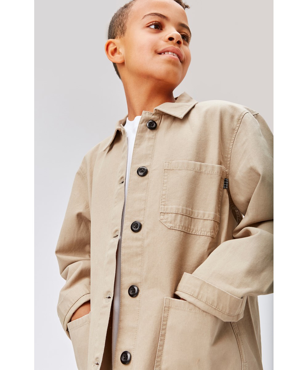 Halley - Rock - Cotton jacket with collar and patch pockets