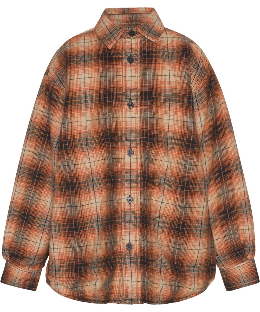 Hamel - Warm Sun Check - Checkered overshirt in shades of orange