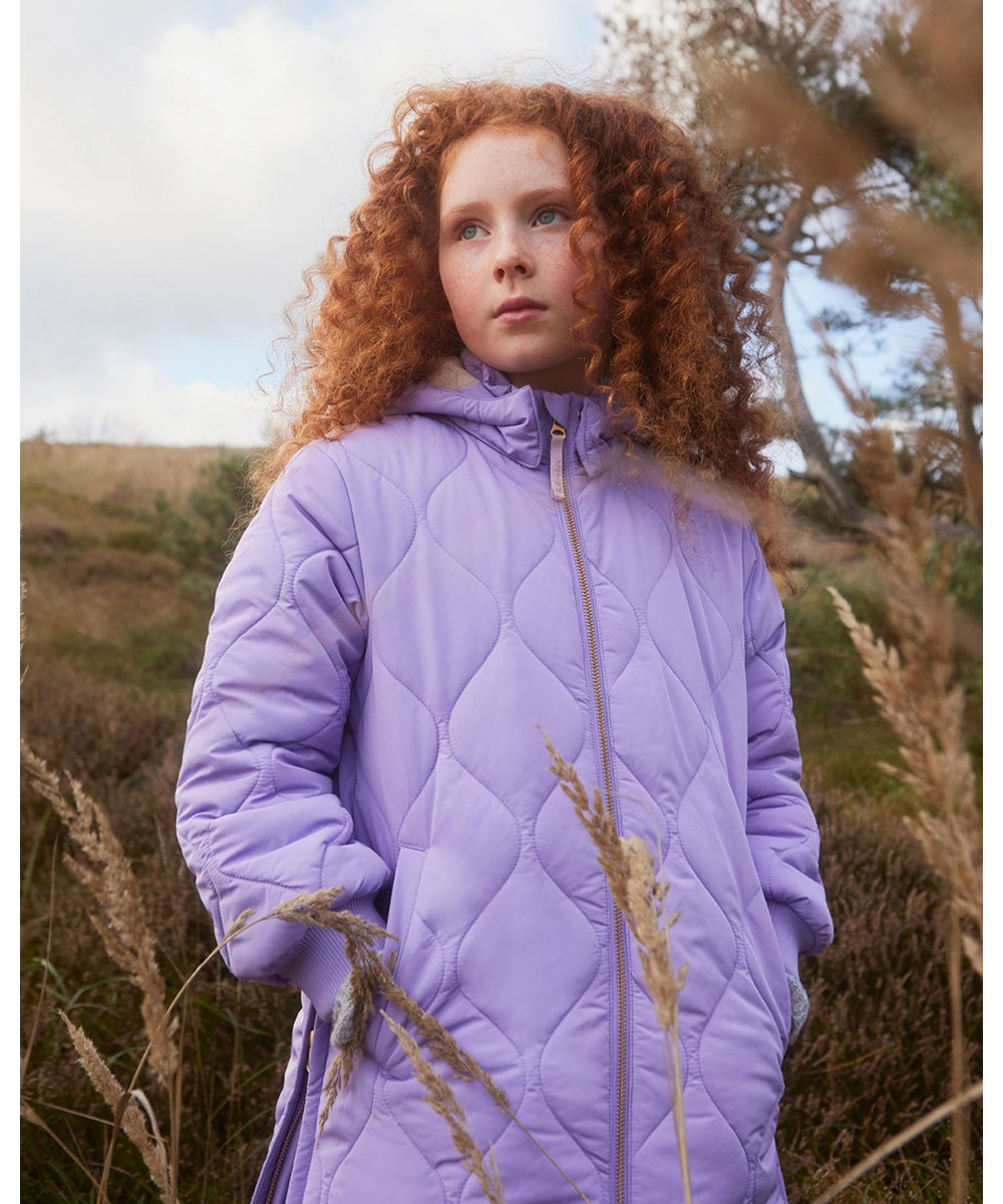 Hannah - Violet Sky - Purple quilted down coat