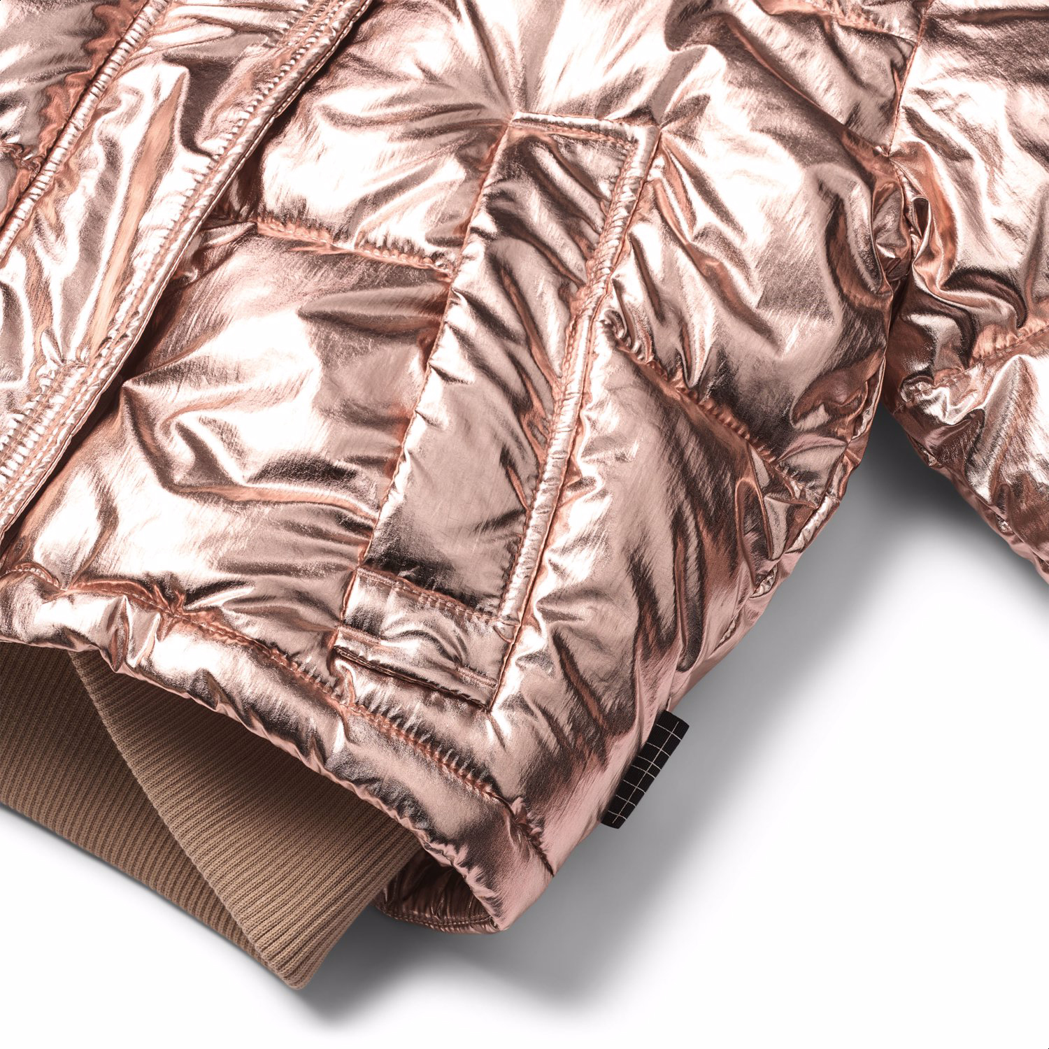 Hansine - Copper - Copper-colored jacket with a zipper and flap on