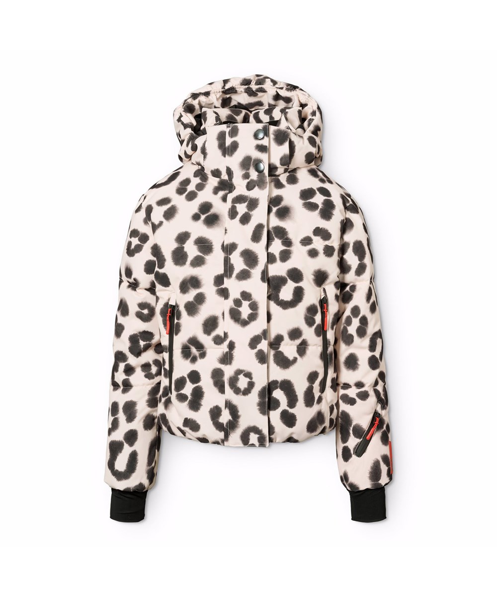 Hansine Pro - Snow Leo - Wind and water-repellent leopard winter jacket for children in recycled polyester with recycled polyester filling and 3M™ Thinsulate™.