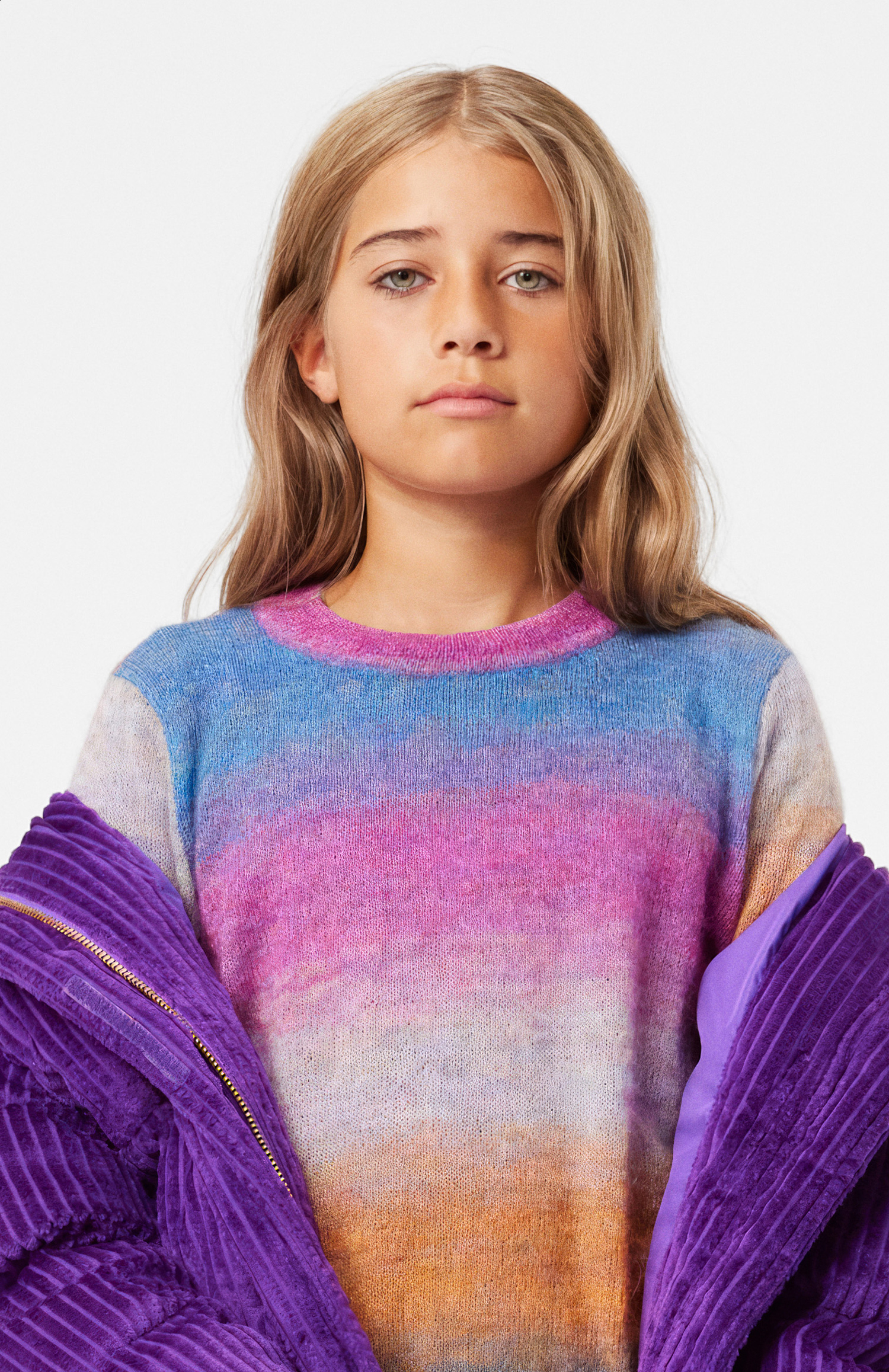 Hansine - Warm Purple - Purple corduroy jacket for children with a
