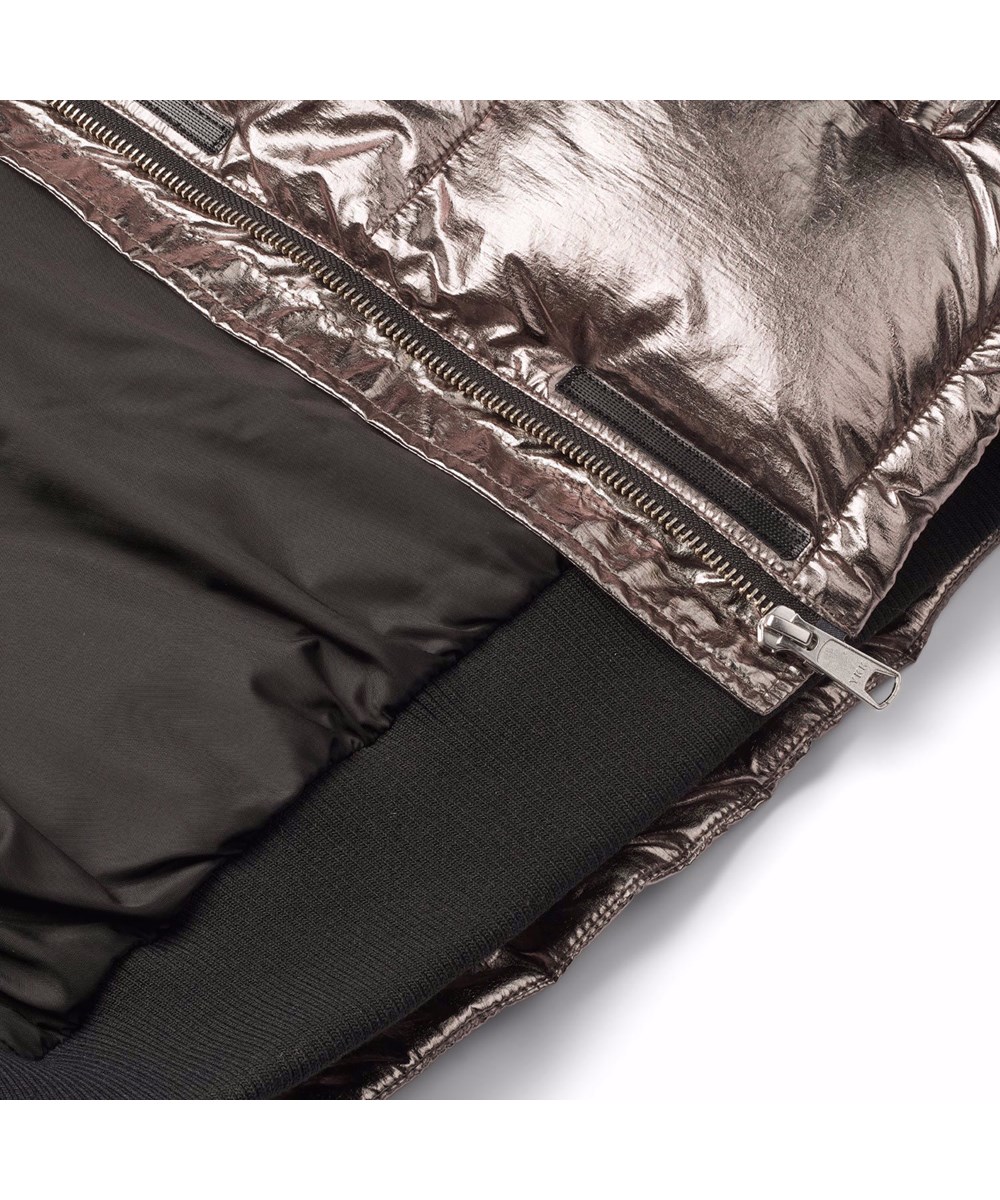 Hansine - Warm Silver - Water-repellent silver jacket for children.