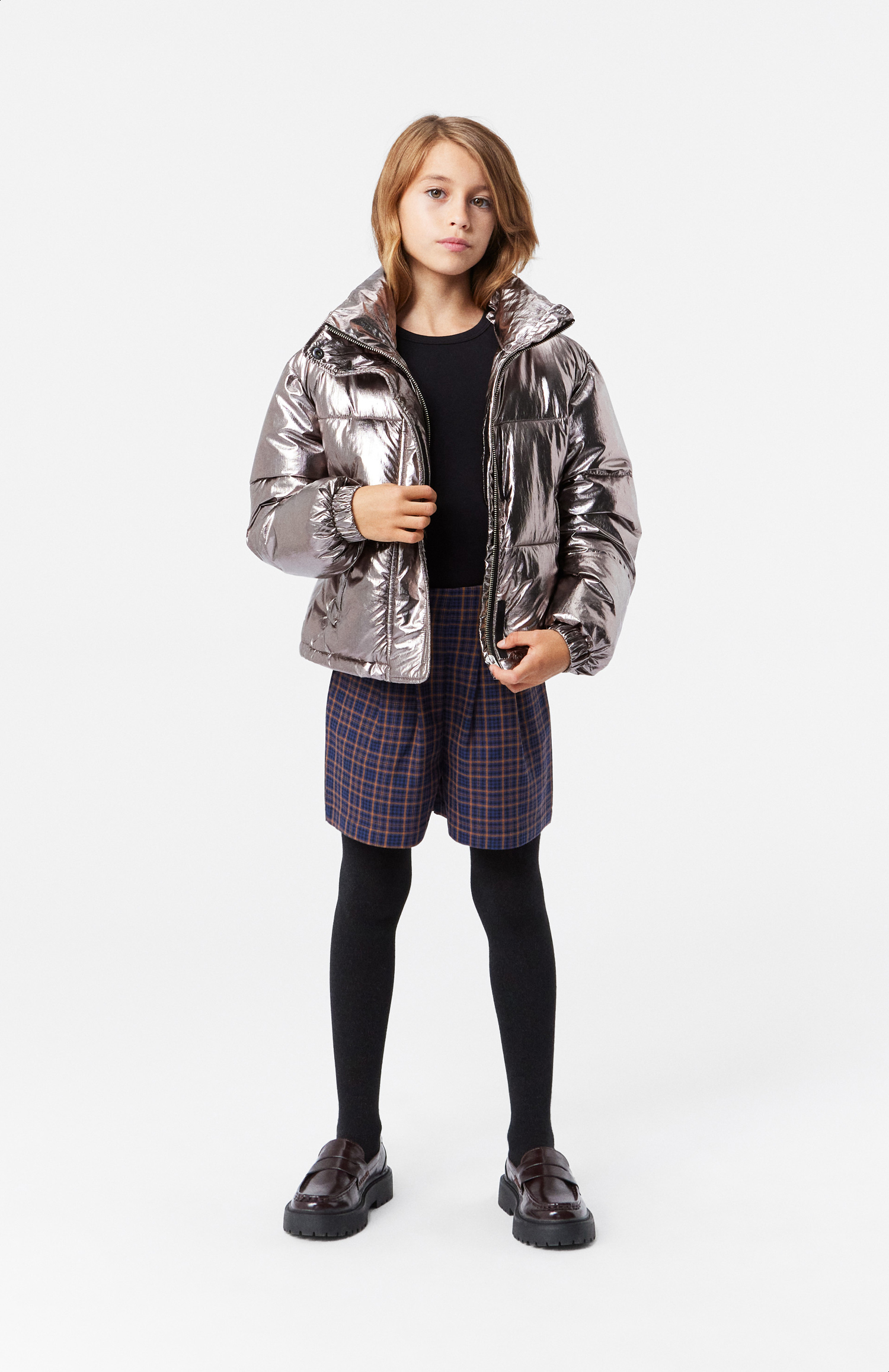 Hansine - Warm Silver - Water-repellent silver jacket for children