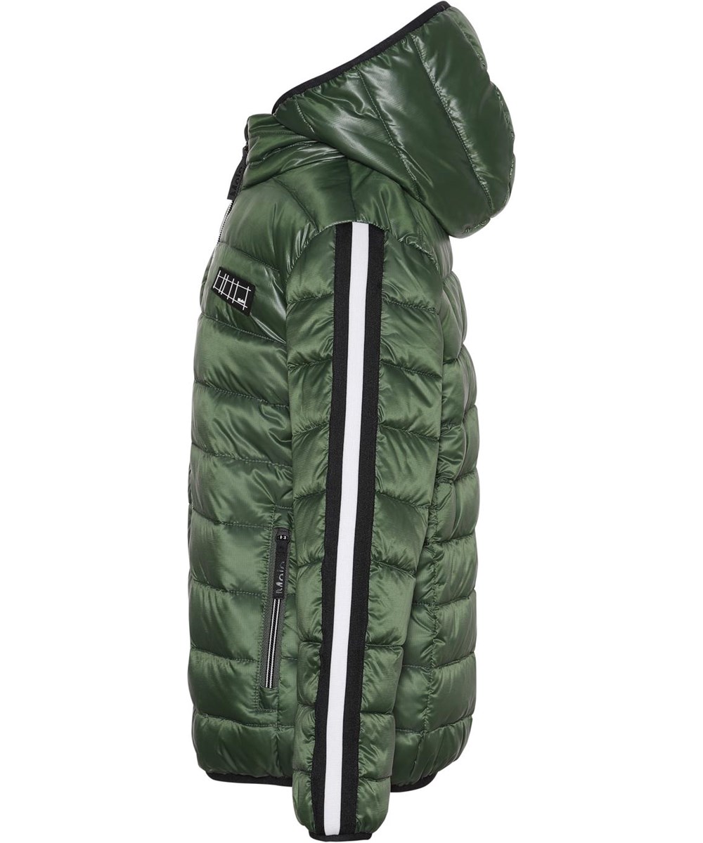 Hao - Black Forest - Green recycled winter jacket with stripe